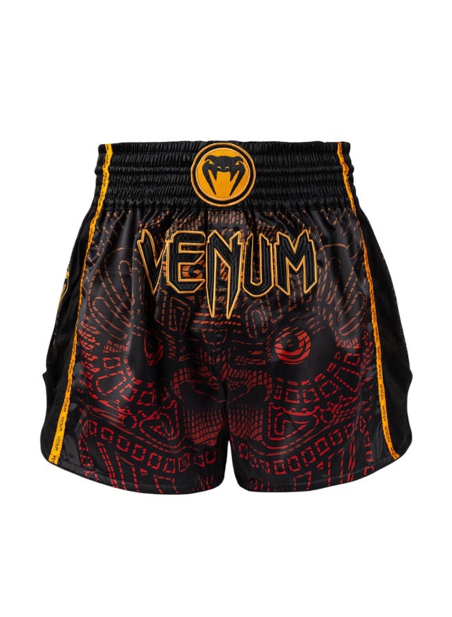 VENUM شورتات موياي تاي من فينوم كويتزال فيوري باللون الأسود/الأحمر القوي/البرتقالي - Image 1